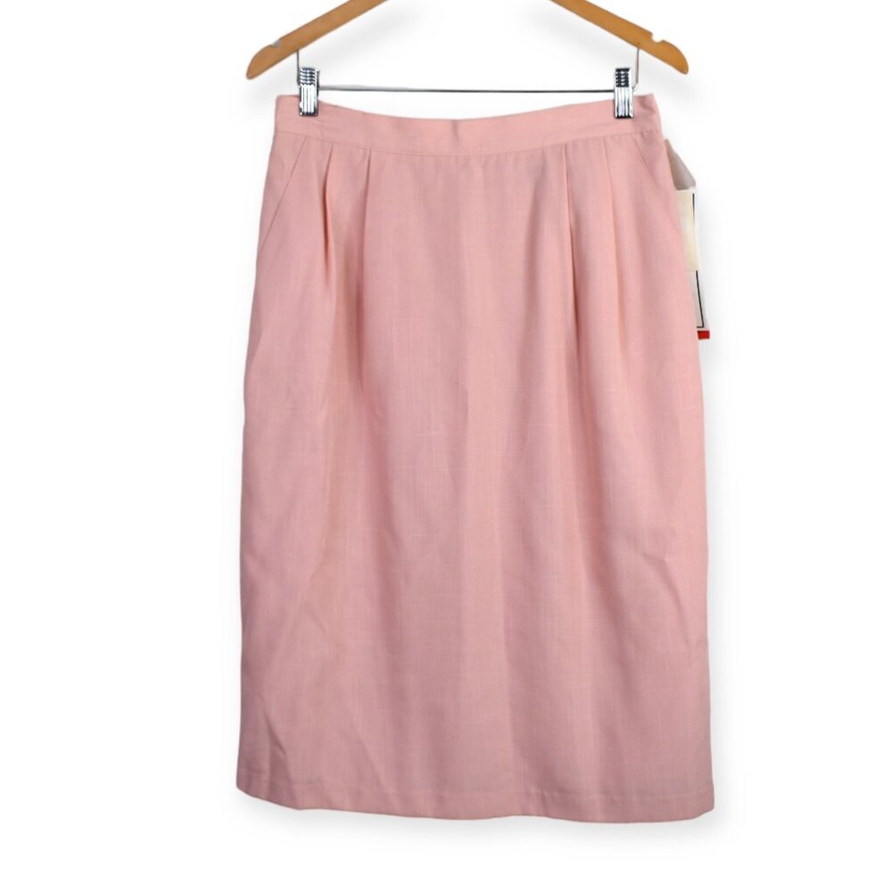 Sag Harbor Skirt 14 Womens Salmon Pink Deadstock Vintage Pencil Workwear